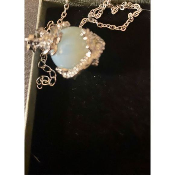 Opal dragon n STERLING SILVER CRYSTAL BALL NECKLACE - Picture 2 of 6